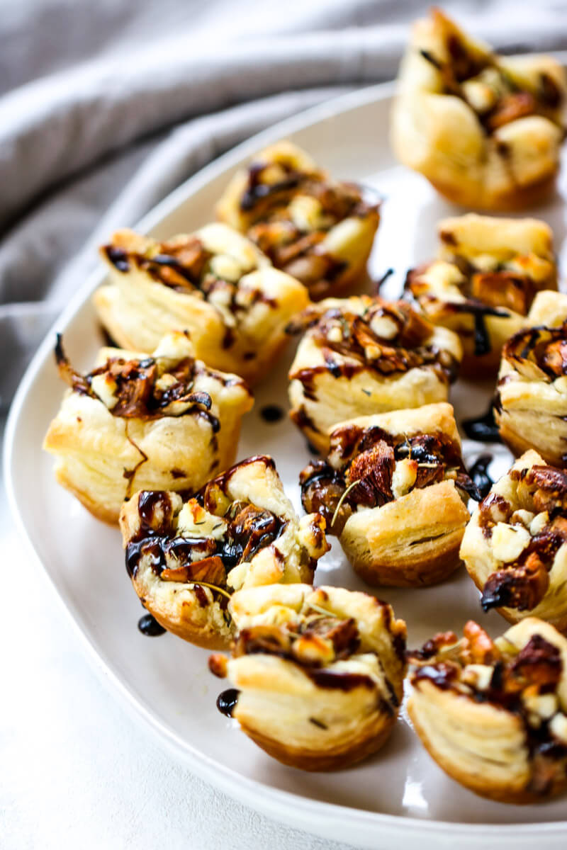 These Caramelized Onion, Fig & Goat Cheese Bites are perfect for all of your holiday parties! They’re full of flavor and so easy to throw together - they’ll be sure to be the first things gone!