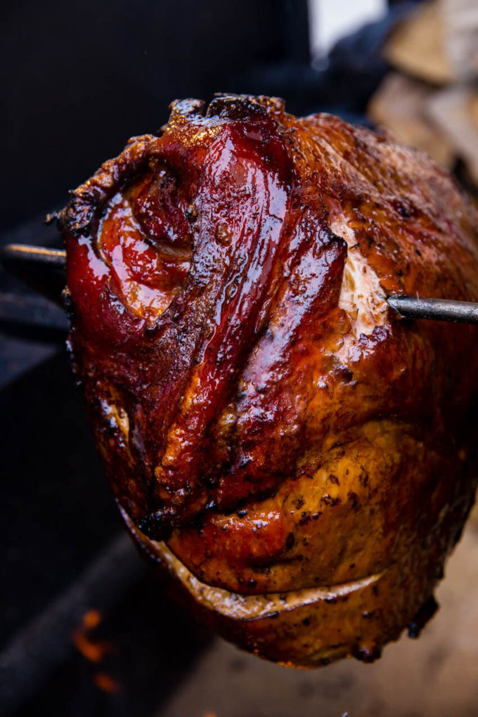 A ham roasting at the European Christmas Markets