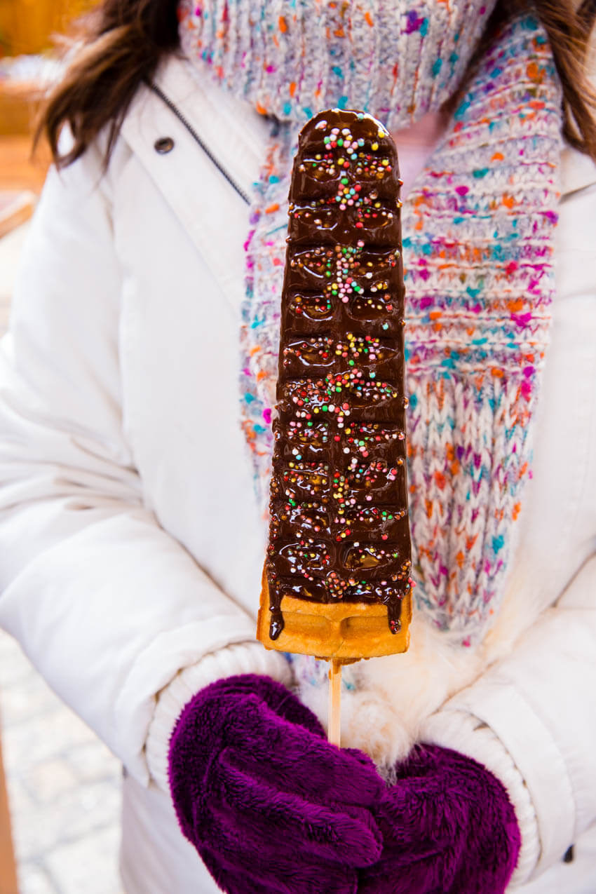 Waffle on a stick at the European Christmas markets