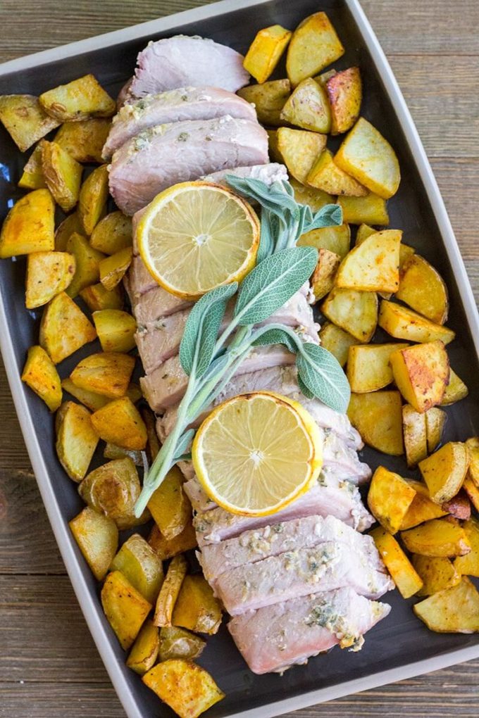 This Garlic and Sage Rubbed Pork Tenderloin recipe is an easy 30-minute dinner that's great for busy weeknights, but it's special enough for an intimate holiday meal too!