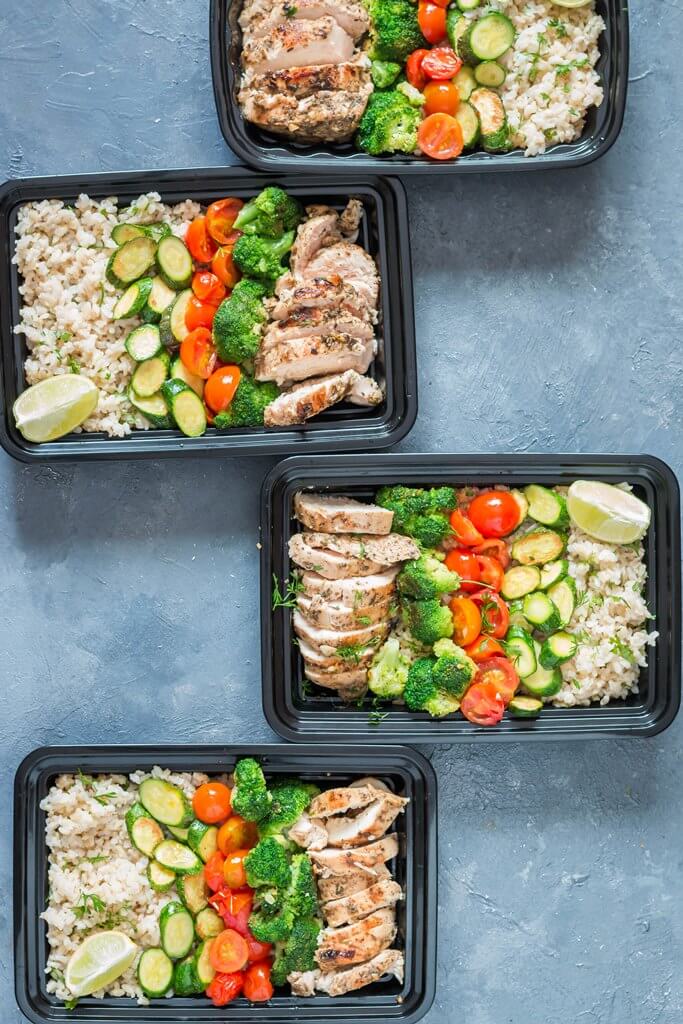 Lemon Chicken with Cilantro Brown Rice