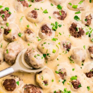 Decadent Swedish style meatballs in a creamy sauce yum!