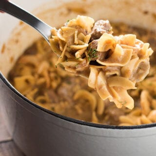 Easy One Pot French Onion Beef and Noodles