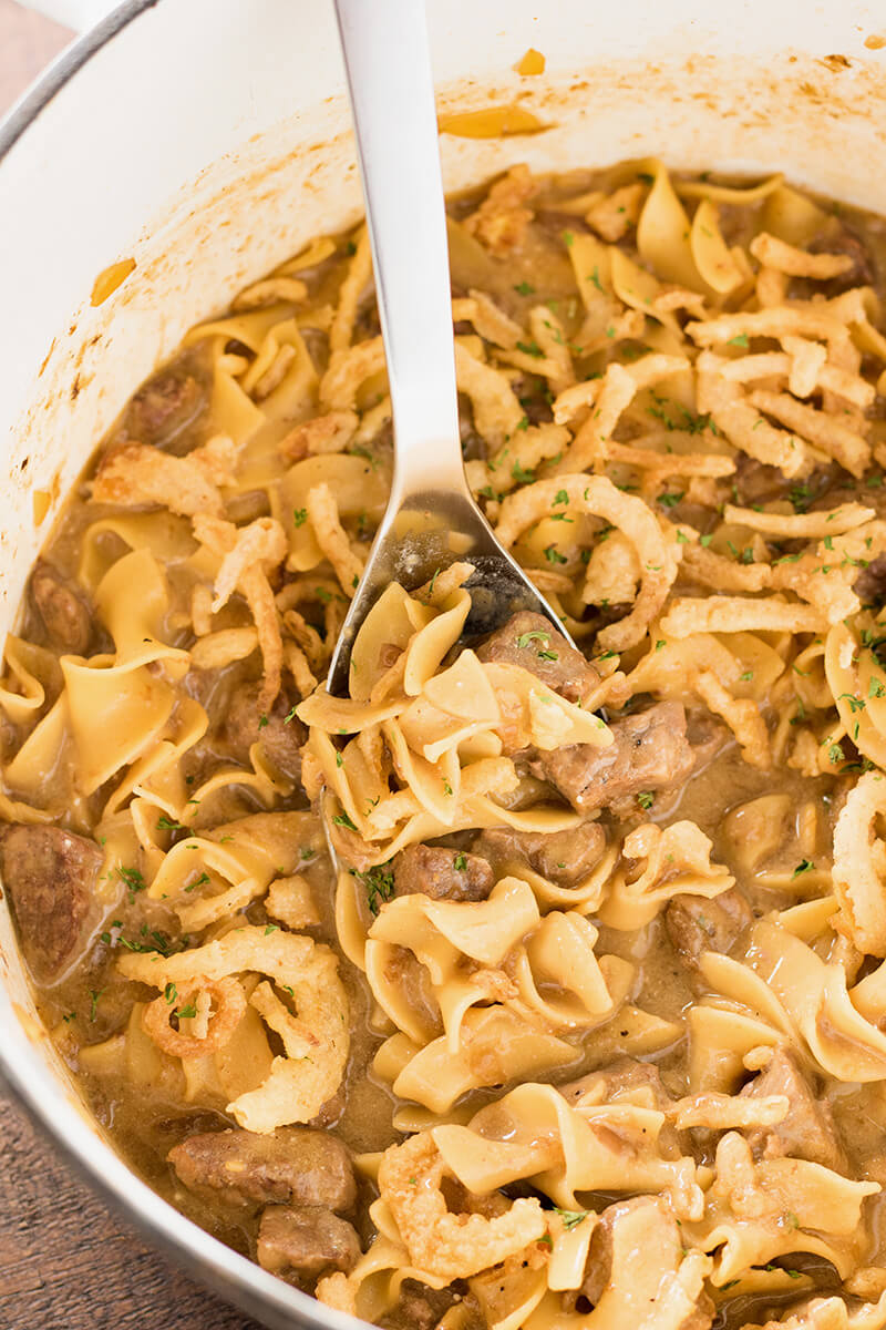 Beef and Noodles with French Onion Soup