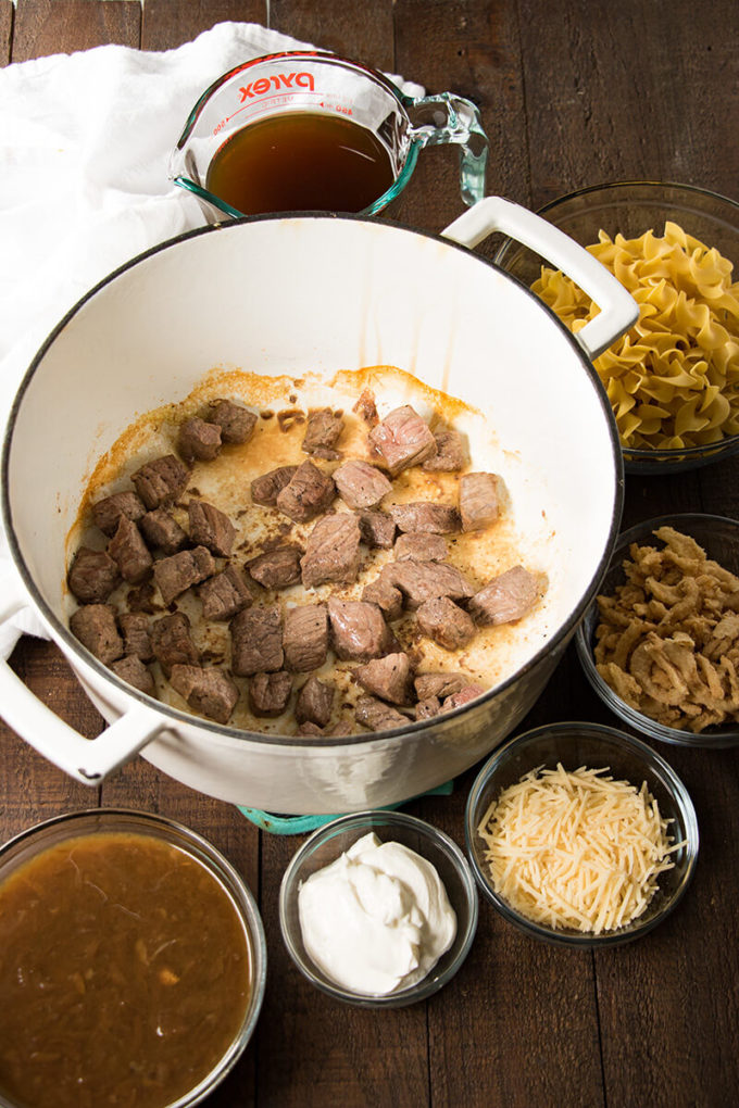 French Onion Beef and Noodles