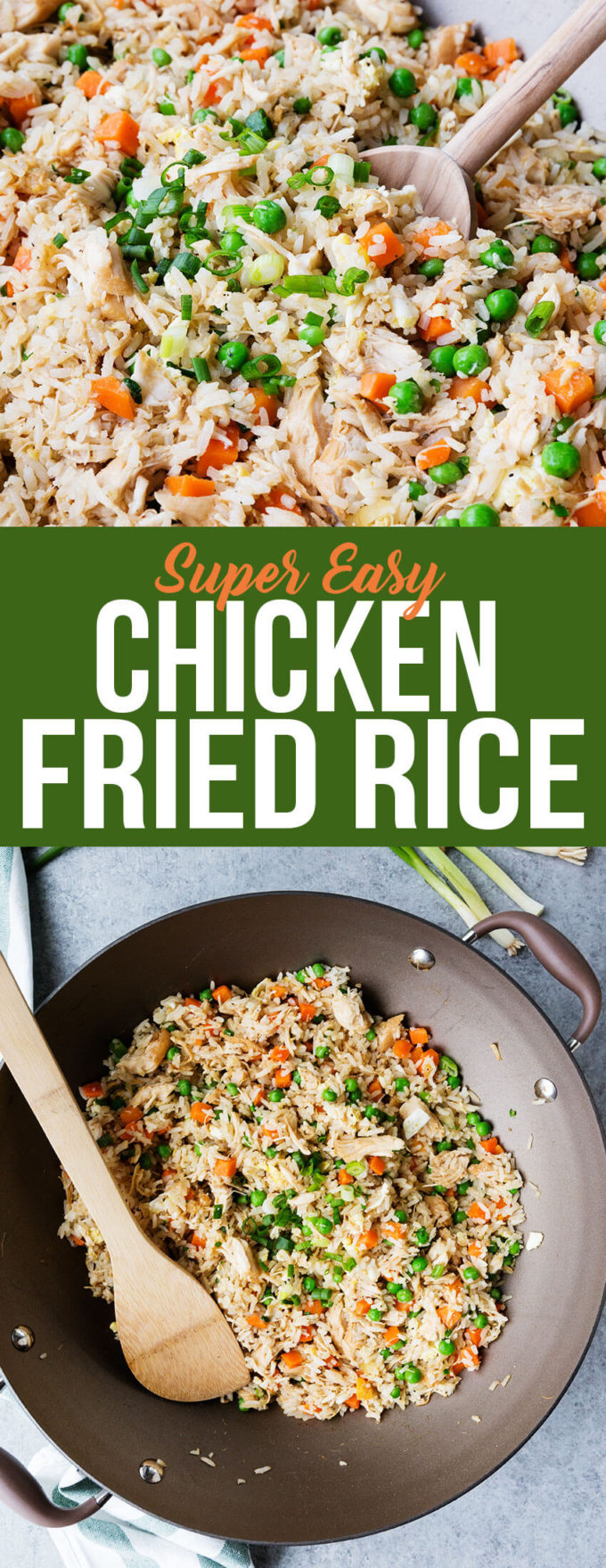 Super easy chicken fried rice, an excellent fried rice that is super simple but bursting with flavor