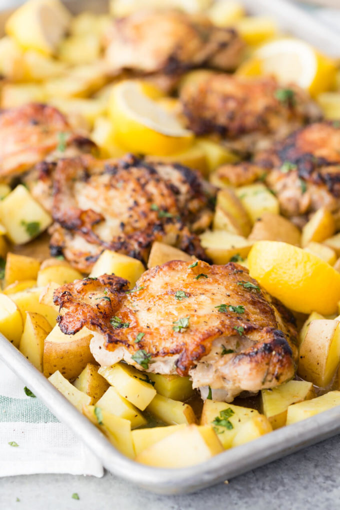 Sheet Pan Greek Chicken with potatoes