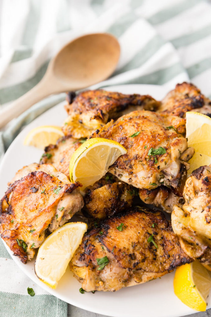 Baked greek chicken thighs hot sale