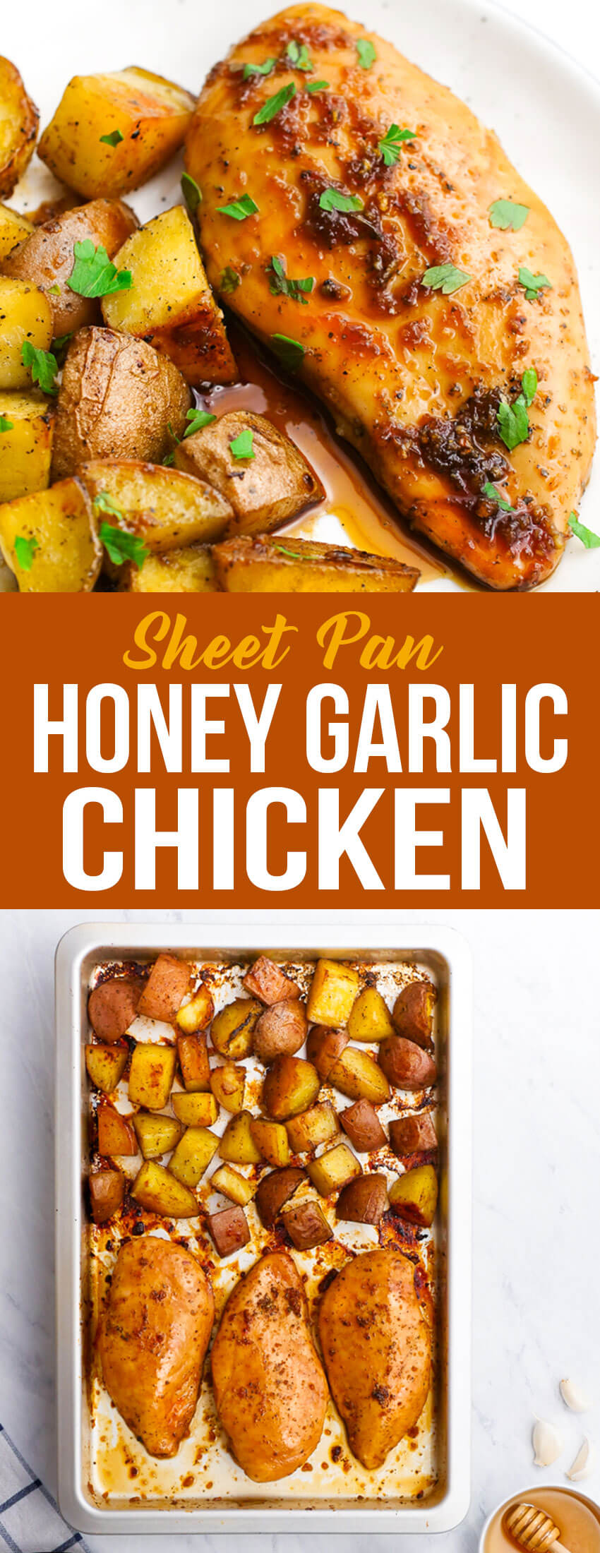 This sheet pan honey garlic chicken is a simple dish with tons of flavor. 