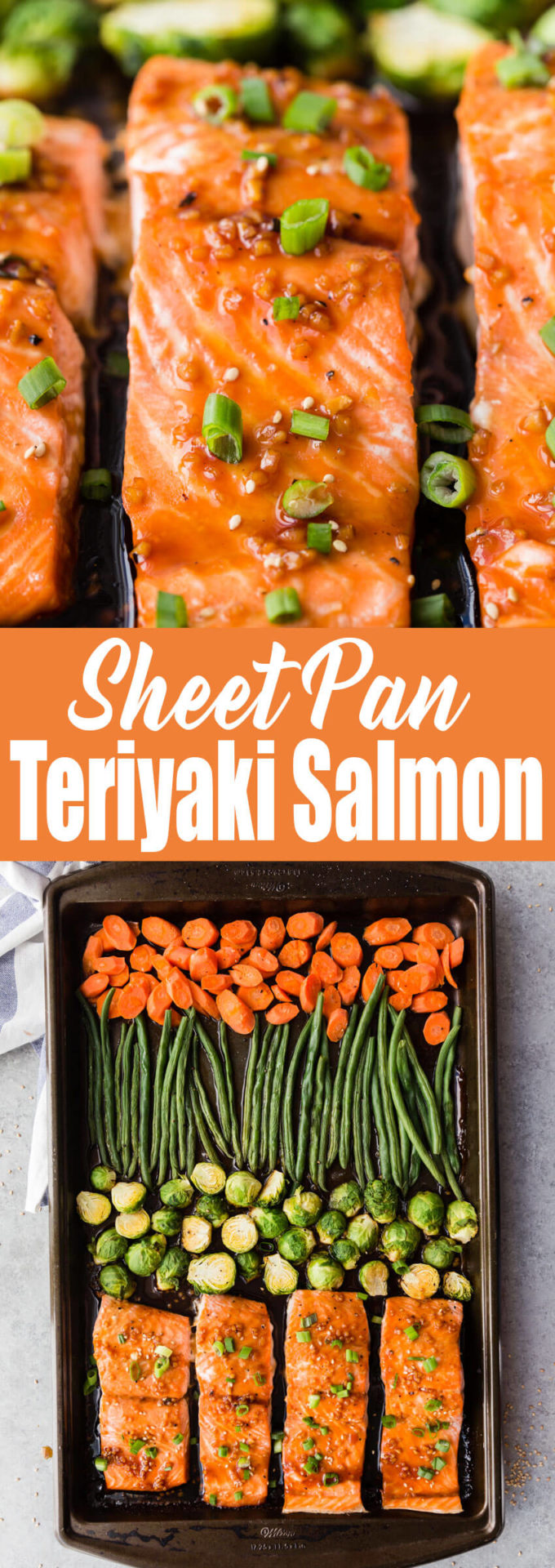 Teriyaki Salmon: An easy and flavorful meal prep dish with very little clean up! You get flaky, delightful salmon, and roasted veggies.