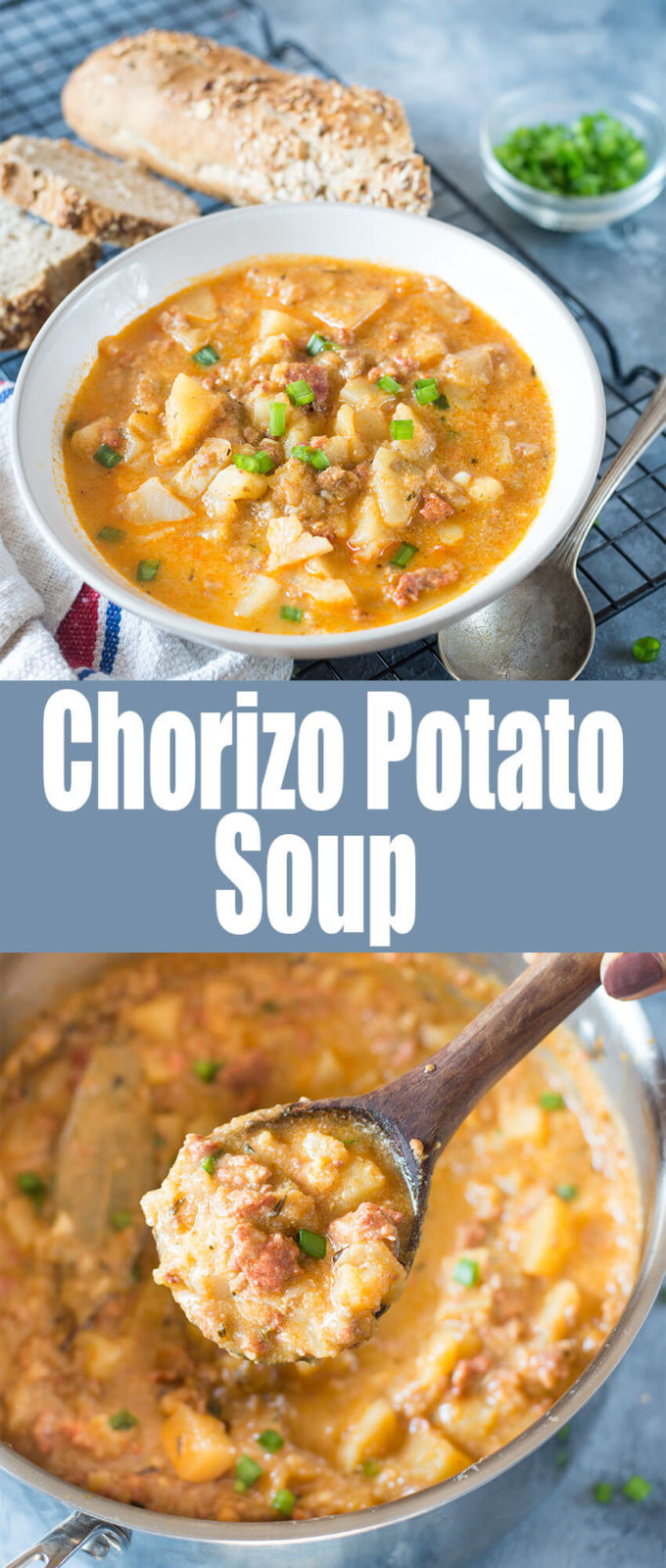 Chorizo and Potato Soup: This ultra-delicious, smokey and creamy Chorizo and potato soup is a bowl of goodness to warm your soul.