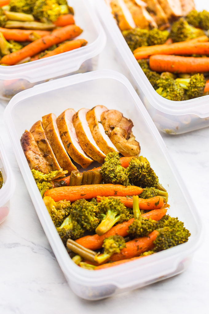 Balsamic Chicken Meal Prep with plenty of veggies