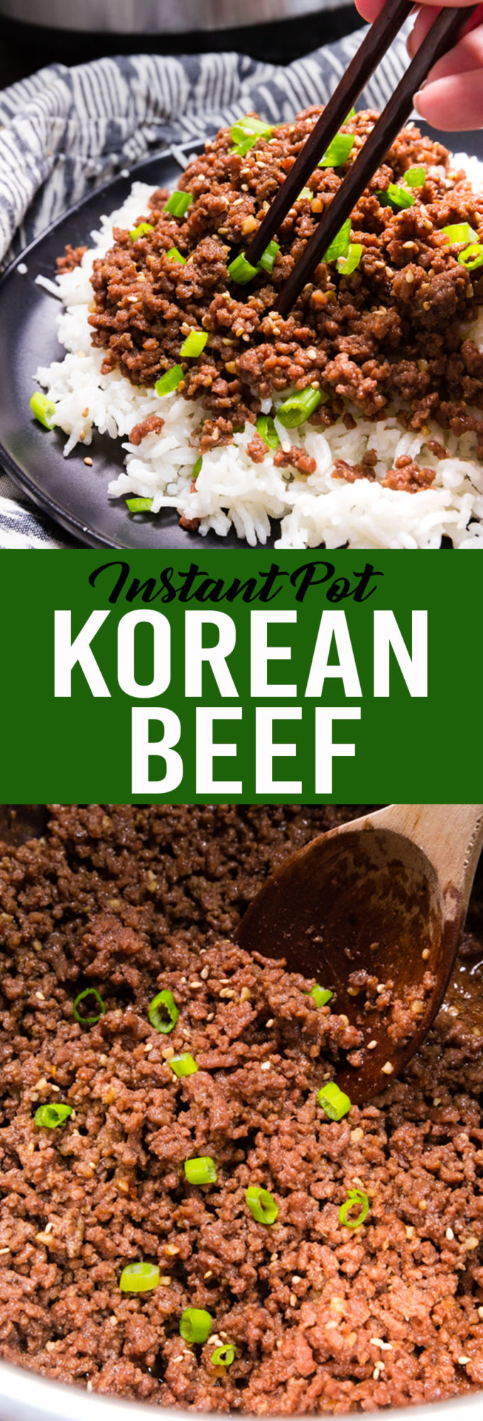 Easy to make sweet and spicy Korean Beef made in the instant pot pressure cooker