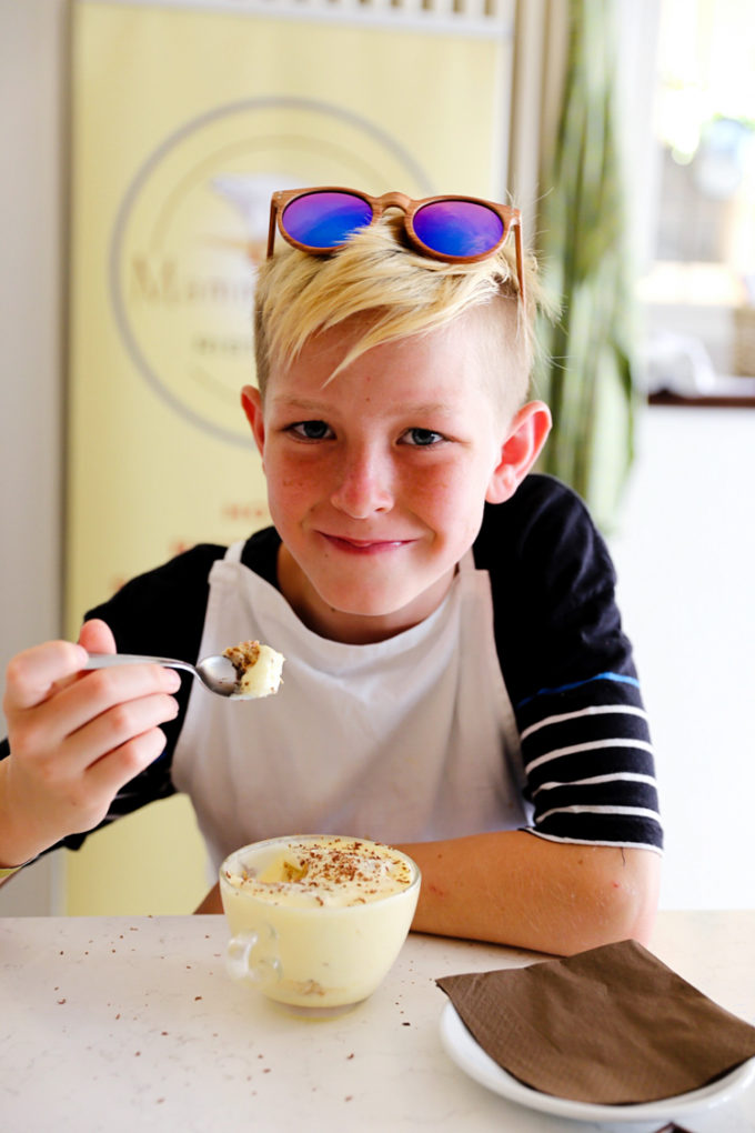 Cooking Class in Lake Como Italy, eating tiramisu