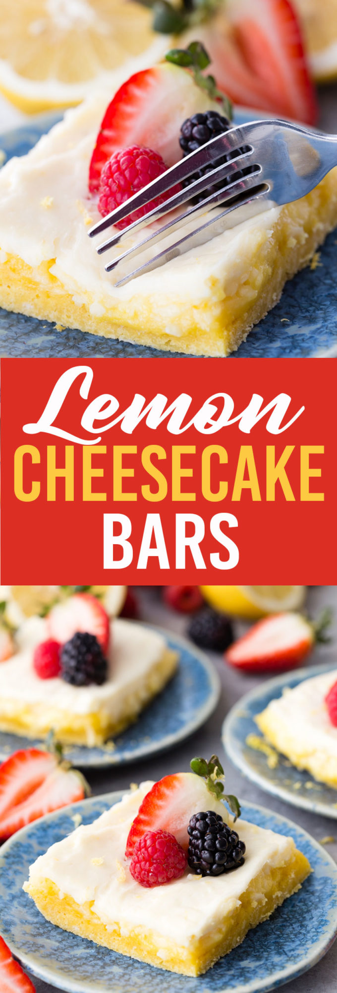 Easy lemon cheesecake bars that start with a boxed cake mix, but are better than the box. 