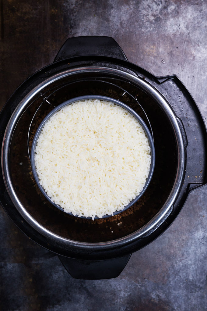 Korean Beef cooked with rice in the instant pot pressure cooker