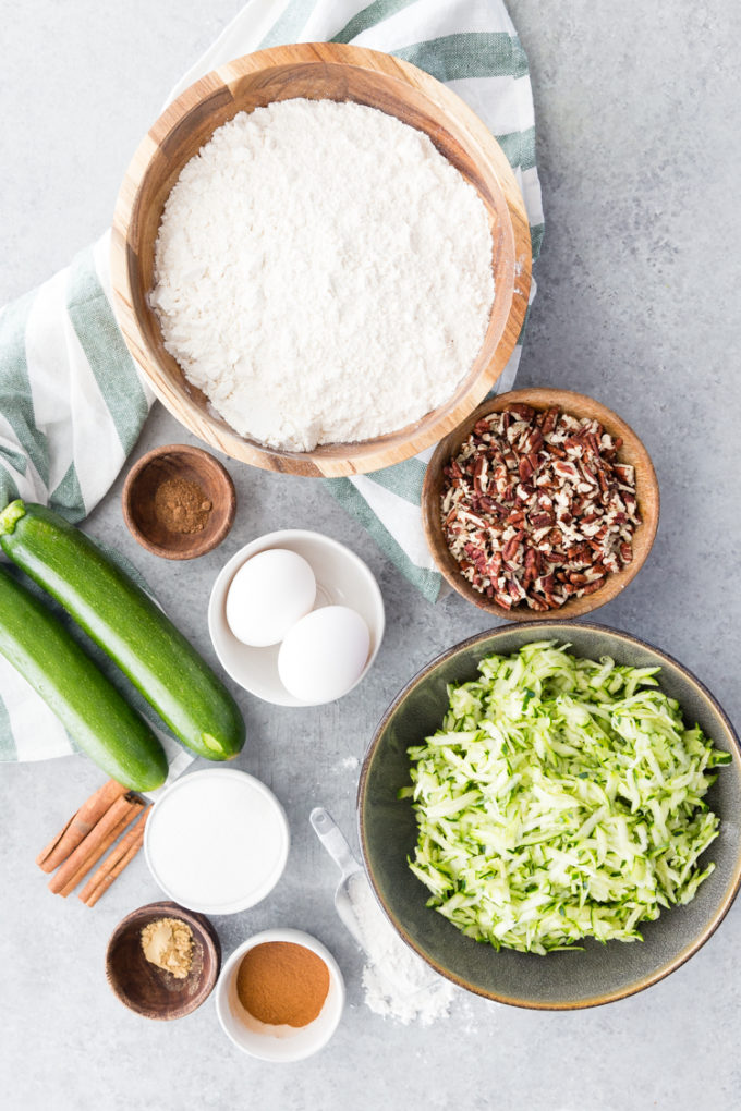 Everything you need to make an easy and delicious zucchini bread