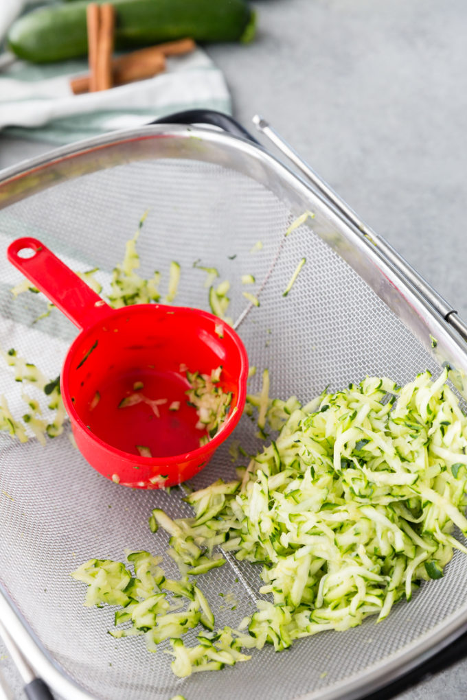 grated zucchini for deliciously easy zucchini bread