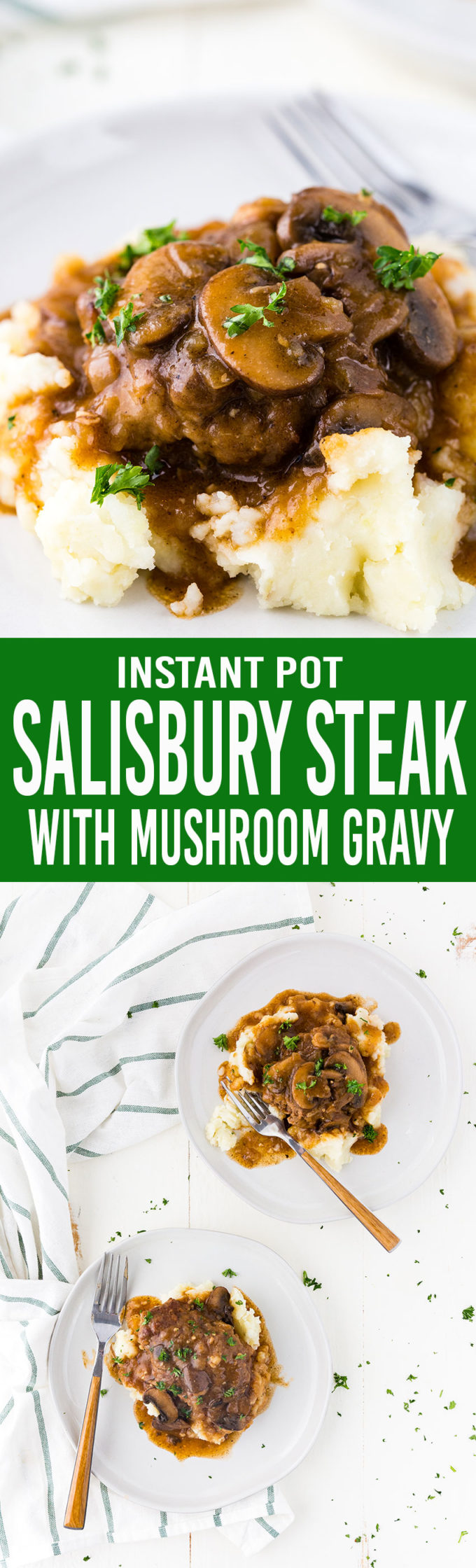 Salisbury steak with Mushroom Gravy cooked in the pressure cooker