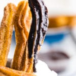 Easy to make churros with a chocolate dipping sauce