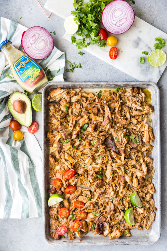 Easy slow cooker pork carnitas crisped in the broiler