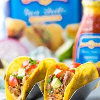 Slow Cooker Pork Carnitas Tacos- delicious pork carnitas cooked in a crock pot