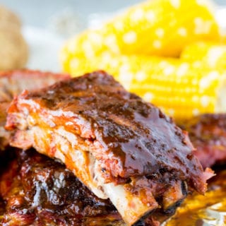 Fall off the bone (almost) tender BABY BACK RIBS, with a bbq sauce