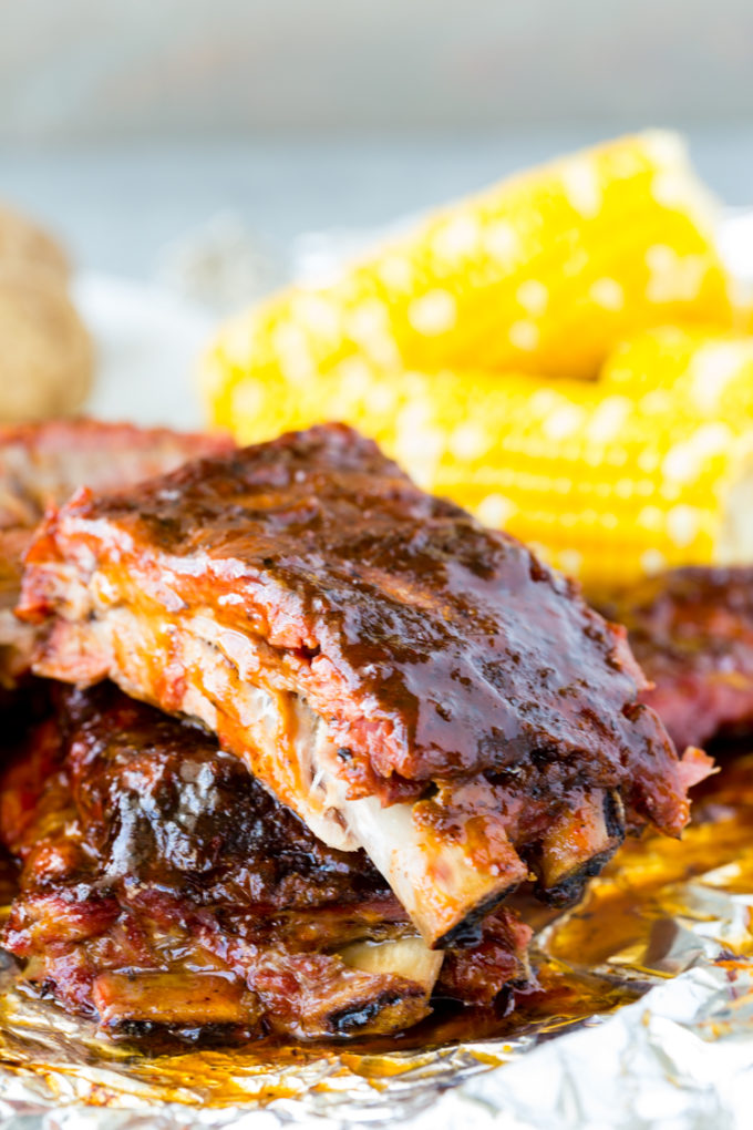 Fall off the bone (almost) tender BABY BACK RIBS, with a bbq sauce 