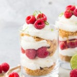A delicious no bake summer dessert, raspberry cheesecake trifle