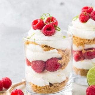 A delicious no bake summer dessert, raspberry cheesecake trifle