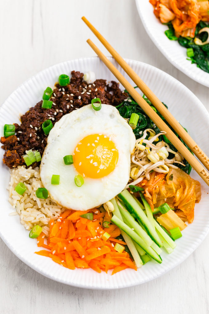 Easy bibimbap Korean beef bowls