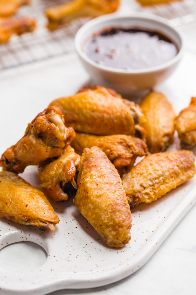 Crispy, golden brown baked wings