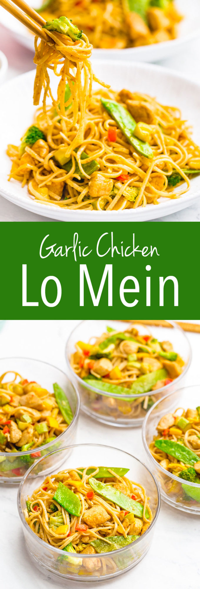 Garlic chicken Low Mein is an easy asian inspired meal