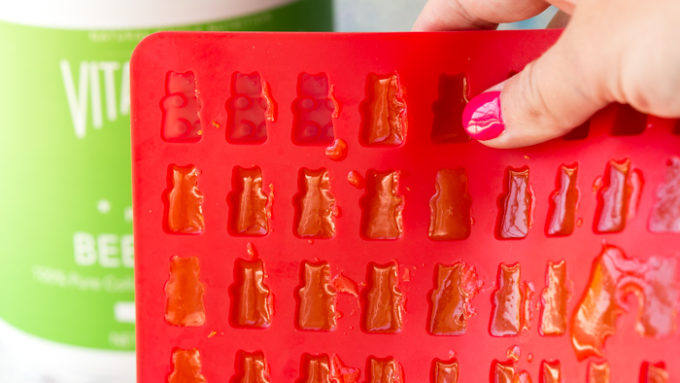 Protein gummy bears in a gummy bear mold