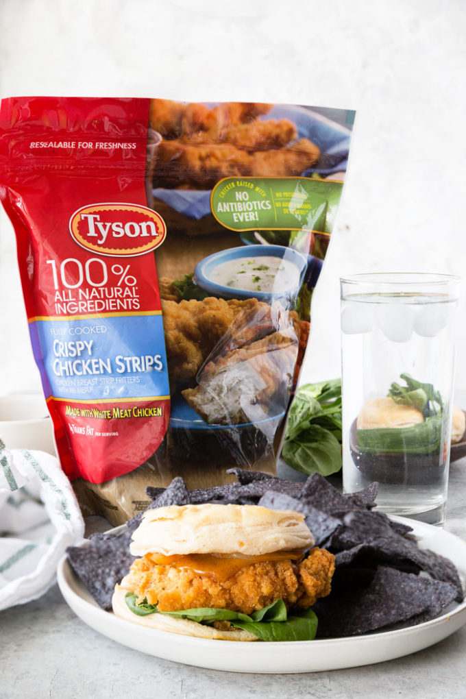 Delicious Tyson chicken strips and a Tyson chicken sandwich