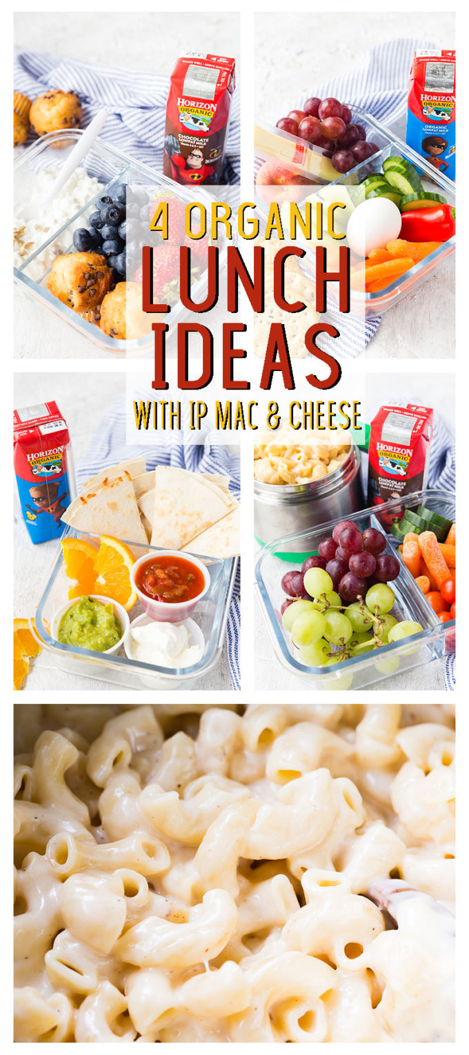 4 organic lunch ideas with Mac and cheese cooked in the pressure cooker