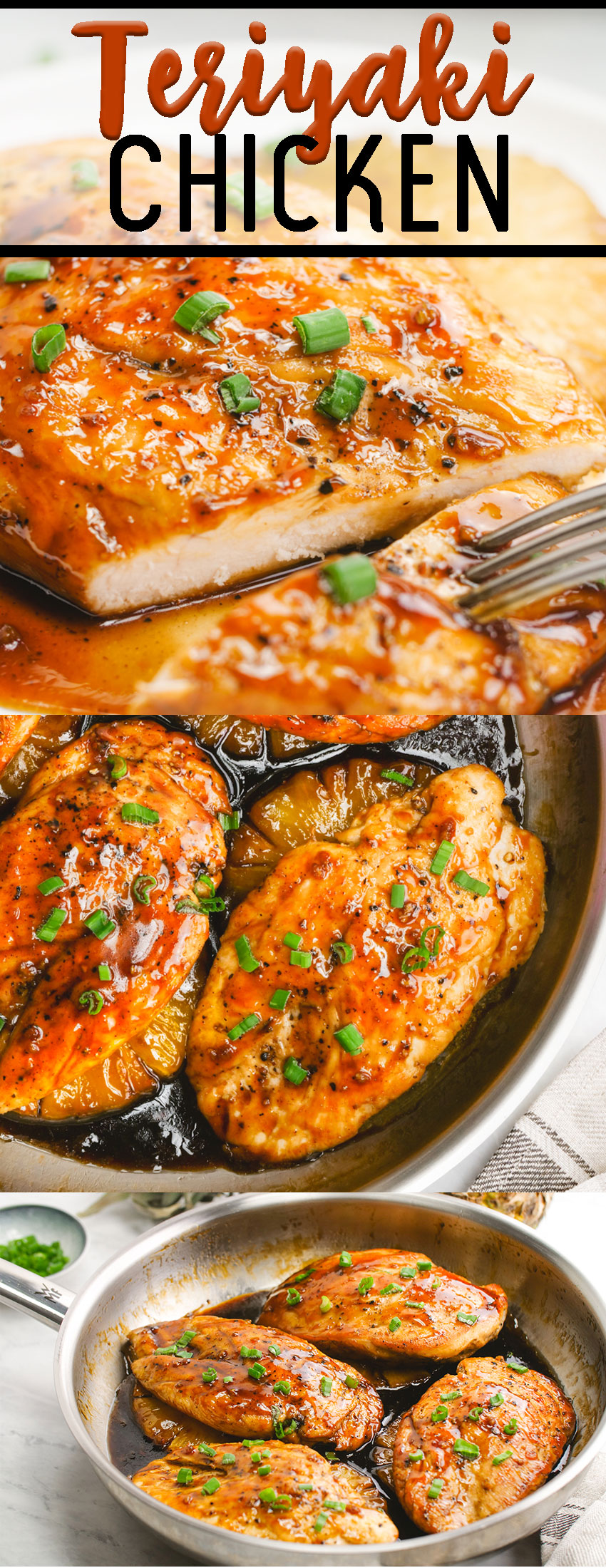 Teriyaki chicken, a skillet chicken that is topped with a fantastic homemade teriyaki sauce. 