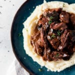 Beef Tips and Gravy made in a slow cooker