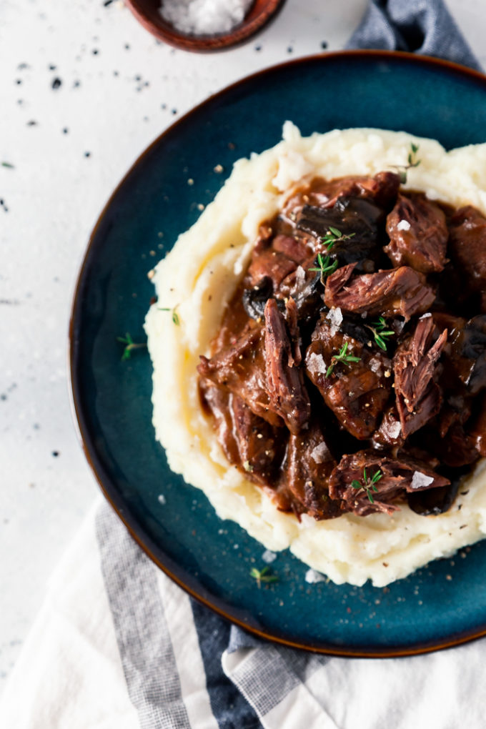 Beef Tips and Gravy made in a slow cooker