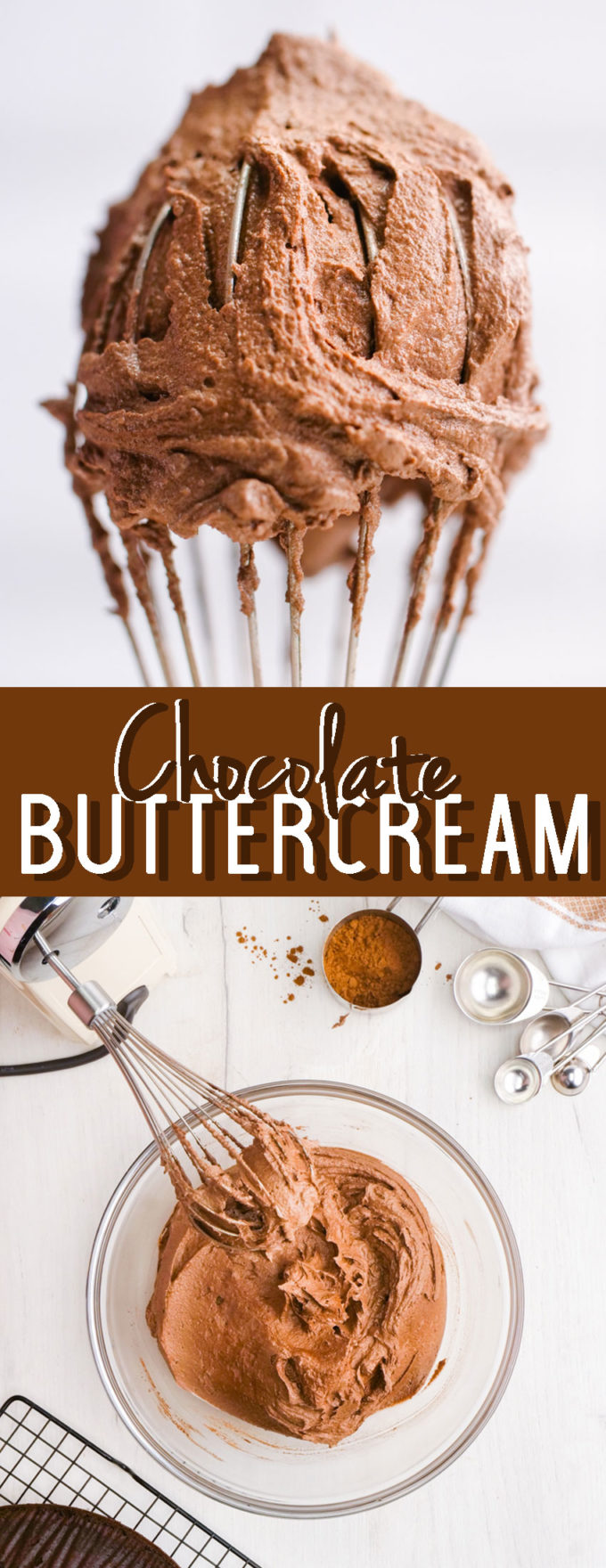 A simple chocolate buttercream frosting that is light, airy and oh so delicious
