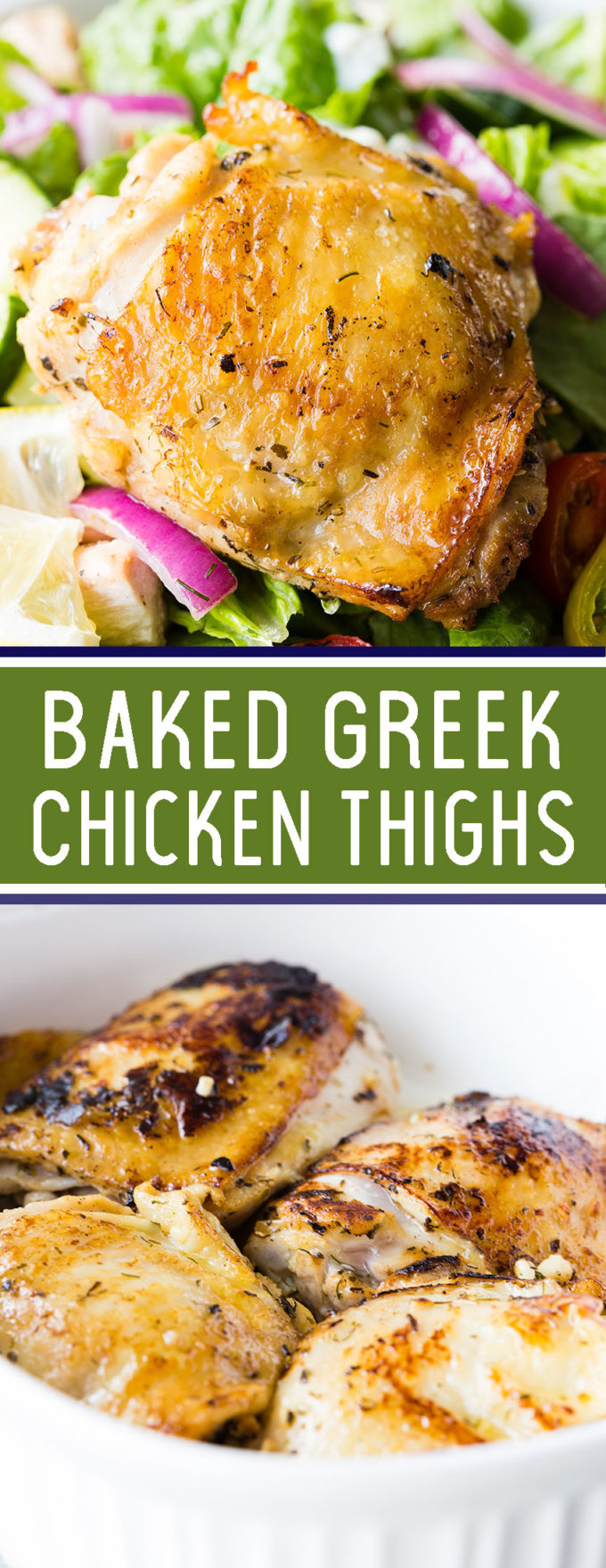 Baked Chicken Thighs- Greek inspired