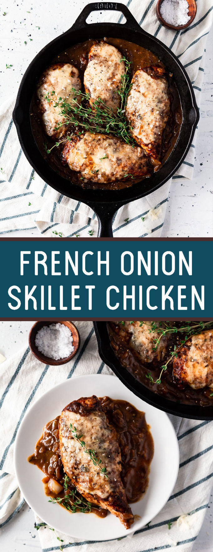 Delicious and easy to make French onion skillet chicken