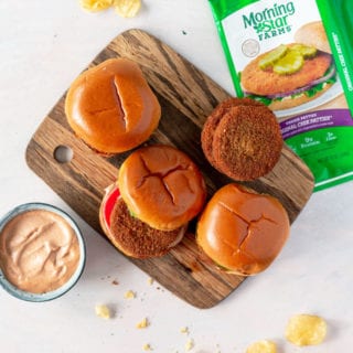 MorningStar Farms chicken patties and delicious sauce