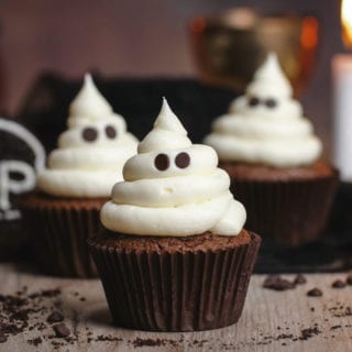 Three cute Ghost cupcakes for Halloween