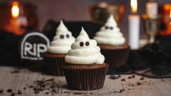 Three cute Ghost cupcakes for Halloween