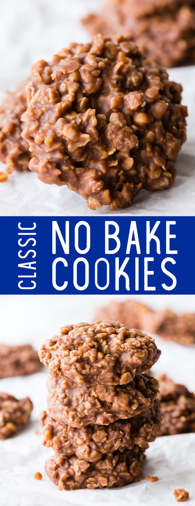 Classic no bake cookies, these chocolate and peanut butter treats are the best. 