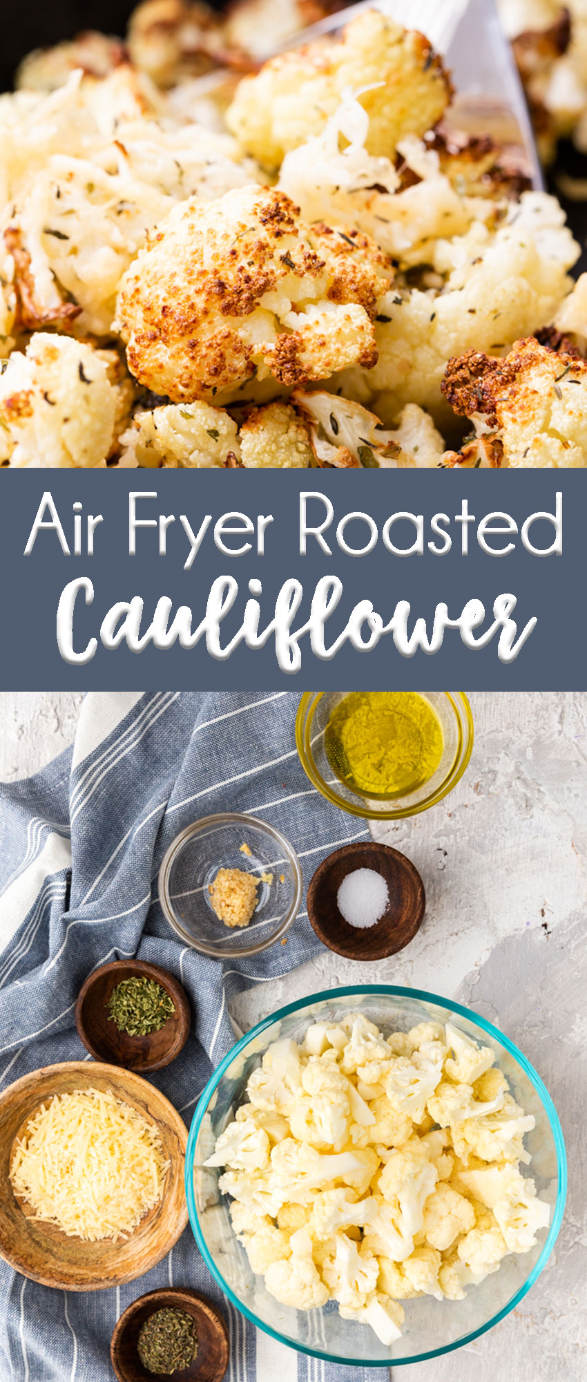 Deliciously crispy, but fork tender cauliflower roasted in an air fryer