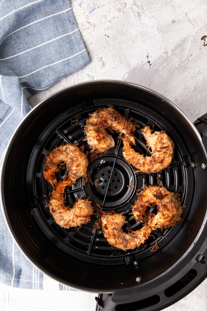 A delicious air fryed recipe for coconut shrimp