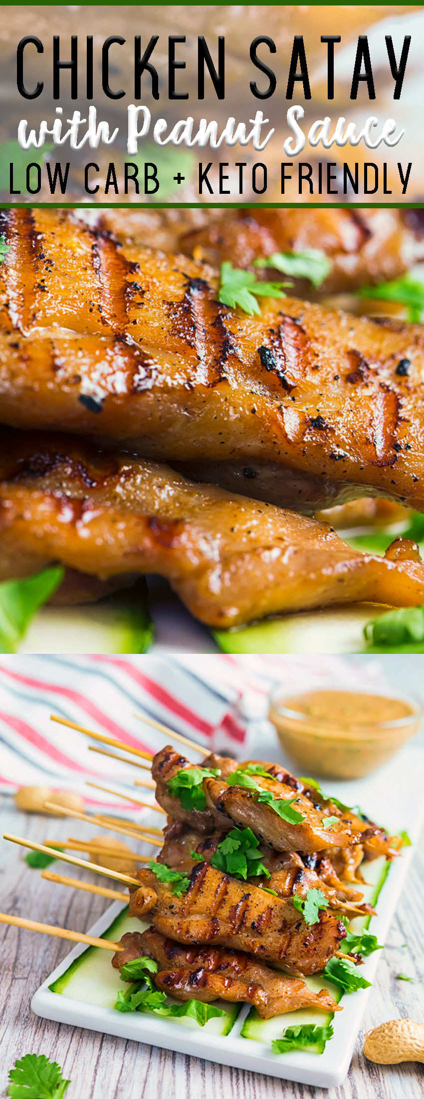 Chicken satay low carb keto friendly