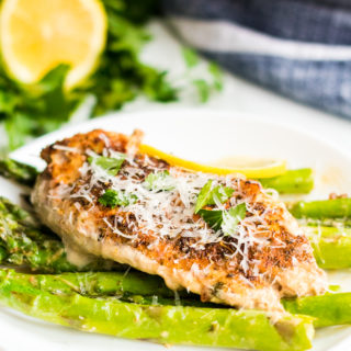 Creamy lemon chicken and asparagus a low carb, keto friendly meal that is delicious!